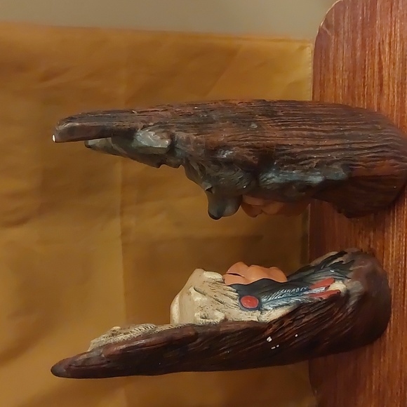 Set of 2 Vintage Indian Head Ceramic Busts - Picture 2 of 9